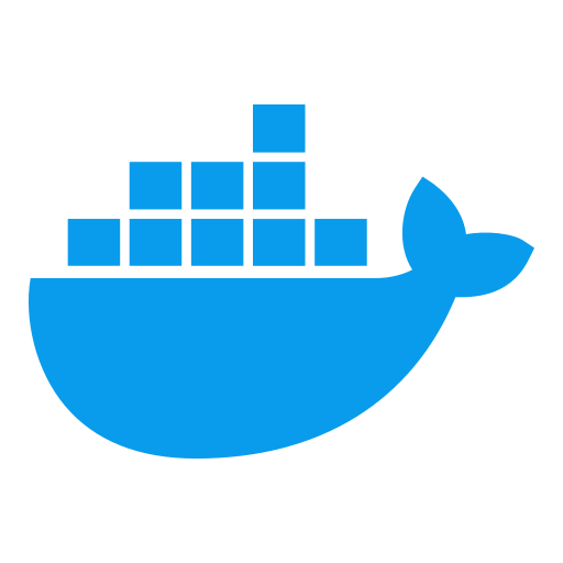 Docker whale logo with layered containers